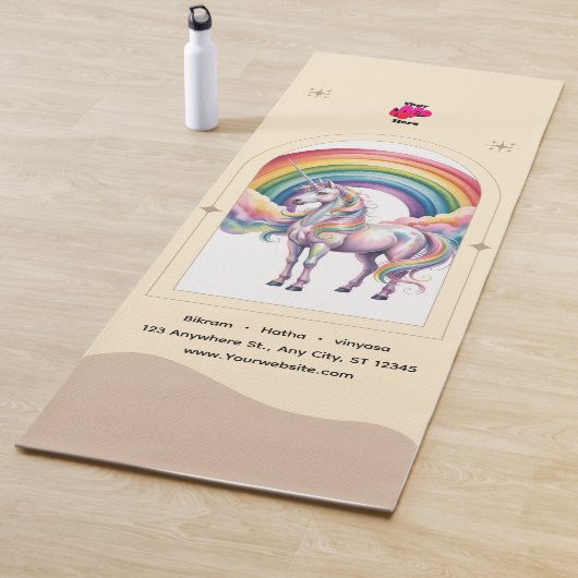 Magical Rainbow Unicorn name &logo Personalized Yogamatte (Beispiel)