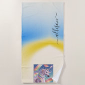 Magical Rainbow Unicorn name Personalized Strandtuch (Vorderseite)