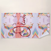 Magical Rainbow Unicorn name Personalized Strandtuch (Vorderseite)