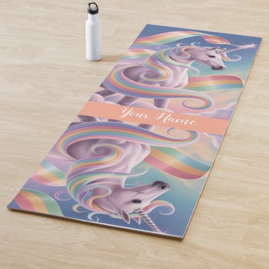 Magical Rainbow Unicorn name Personalized Yogamatte (Beispiel)
