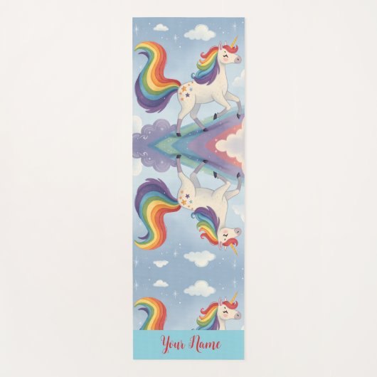 Magical Rainbow Unicorn name Personalized Yogamatte (Vorderseite)