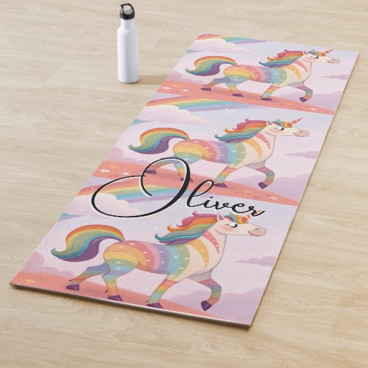 Magical Rainbow Unicorn name Personalized Yogamatte (Beispiel)