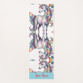 Magical Rainbow Unicorn name Personalized Yogamatte (Vorderseite)