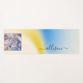 Magical Rainbow Unicorn name Personalized Yogamatte (Vorderseite (Horizontal))