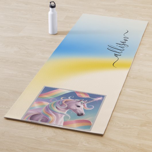 Magical Rainbow Unicorn name Personalized Yogamatte (Beispiel)