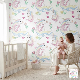 Magical Rainbow Unicorn Nursery Tapete