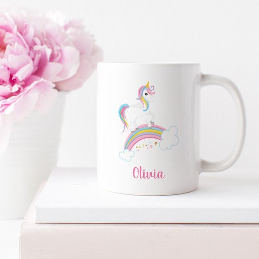 Magical Rainbow Unicorn Personalized Kaffeetasse