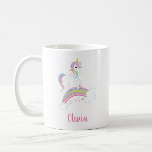 Magical Rainbow Unicorn Personalized Kaffeetasse (Links)