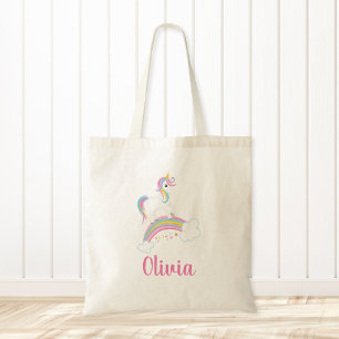 Magical Rainbow Unicorn Personalized Tragetasche