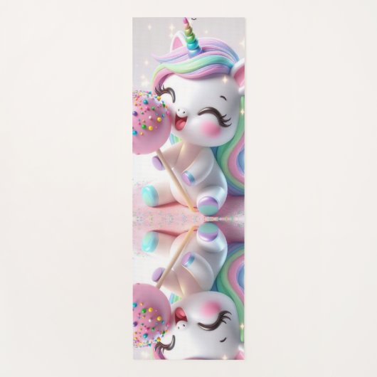 Magical Rainbow Unicorn Personalized Yogamatte (Vorderseite)