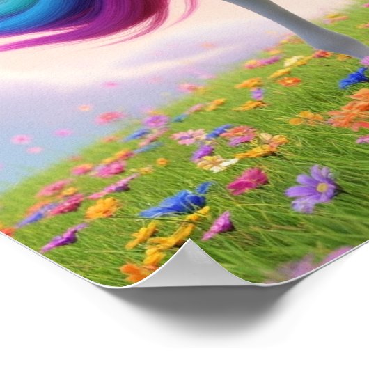 Magical Rainbow Unicorn Poster (Ecke)