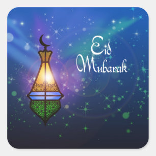 Magical Ramadan Lantern - Begrüßungssticker Quadratischer Aufkleber