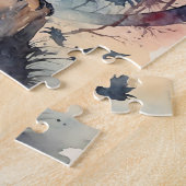 Magical Raven Sunset Fantasy Fall Forest Puzzle (Seite)