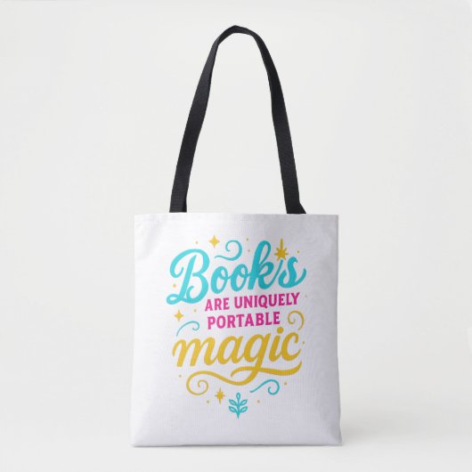 Magical Reader’s Tote – Sparkling “Books Are Magic Tasche (Vorderseite)