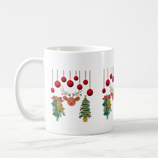 Magical Reindeer Bells and Christmas Tree Design  Kaffeetasse (Links)