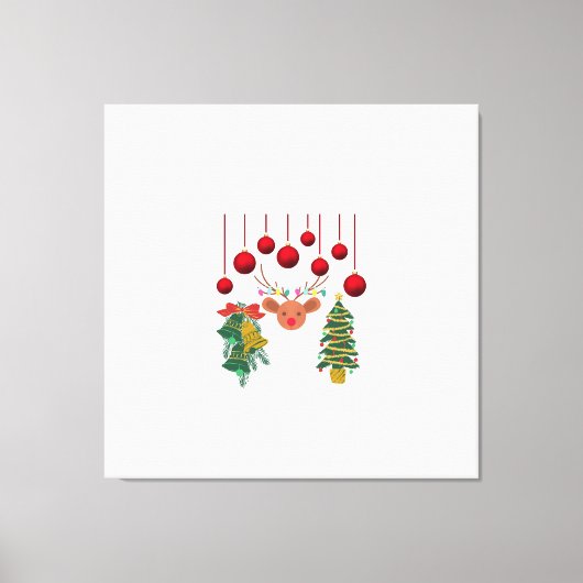 Magical Reindeer Bells and Christmas Tree Design  Leinwanddruck (Vorderseite)