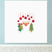 Magical Reindeer Bells and Christmas Tree Design  Leinwanddruck (Insitu (Holzboden))
