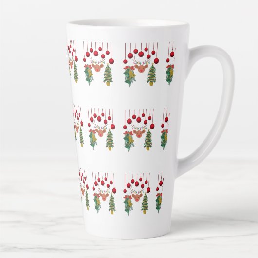 Magical Reindeer Bells and Christmas Tree Design Milchtasse (Rechts)