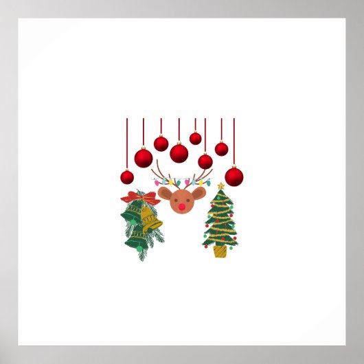Magical Reindeer Bells and Christmas Tree Design Poster (Vorne)