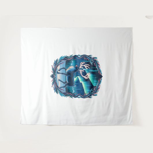 Magical Reindeer Glow Wandteppich (Vorderseite (Horizontal))