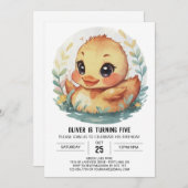 Magical River Duck Birthday Einladung (Vorne/Hinten)