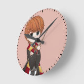 Magical Ron Weasley Watercolor Runde Wanduhr (Winkel)