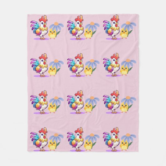 Magical Rooster Baby Girl Fleece Blanket (Vorderseite)