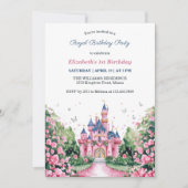 Magical Royal Princess Butterflies 1. Geburtstag Einladung (Vorderseite)