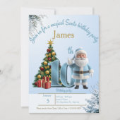 Magical Santa Birthday Invitation – 10th Birthday Dankeskarte (Vorderseite)