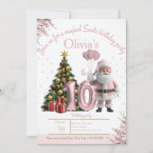 Magical Santa Birthday Invitation – 10th Birthday Dankeskarte (Vorderseite)