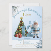 Magical Santa Birthday Invitation – 12th Birthday Dankeskarte (Vorderseite)