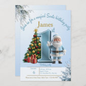 Magical Santa Birthday Invitation – 1st Birthday Dankeskarte (Vorne/Hinten)