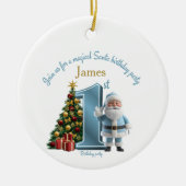 Magical Santa Birthday Invitation – 1st Birthday Keramik Ornament (Vorne)