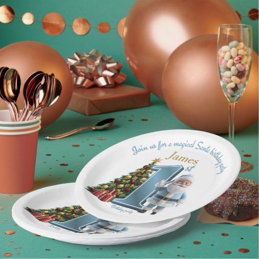 Magical Santa Birthday Invitation – 1st Birthday Pappteller (Multi)