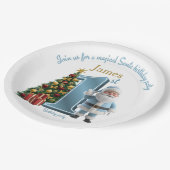 Magical Santa Birthday Invitation – 1st Birthday Pappteller (Schrägansicht)