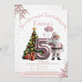 Magical Santa Birthday Invitation – 5th Birthday Dankeskarte (Vorne/Hinten)