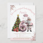 Magical Santa Birthday Invitation – 6th Birthday Dankeskarte (Vorderseite)
