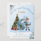Magical Santa Birthday Invitation – 6th Birthday Dankeskarte (Vorderseite)
