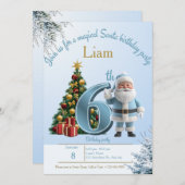 Magical Santa Birthday Invitation – 6th Birthday Dankeskarte (Vorne/Hinten)