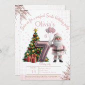 Magical Santa Birthday Invitation – 7th Birthday Dankeskarte (Vorne/Hinten)