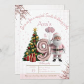 Magical Santa Birthday Invitation – 9th Birthday Dankeskarte (Vorne/Hinten)