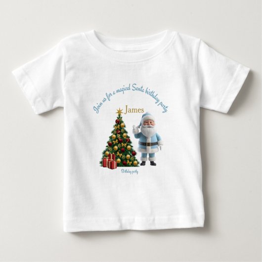 Magical Santa Birthday Invitation Baby T-shirt (Vorderseite)