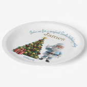 Magical Santa Birthday Invitation Pappteller (Schrägansicht)