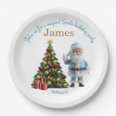 Magical Santa Birthday Invitation Pappteller (Vorderseite)