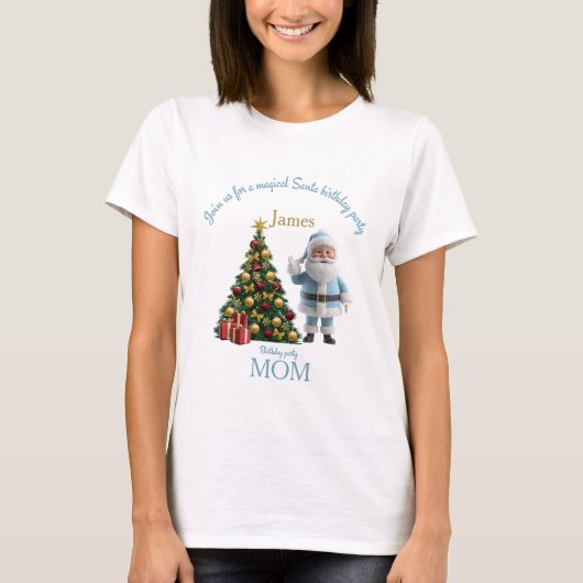 Magical Santa Birthday Invitation T-Shirt (Vorderseite)