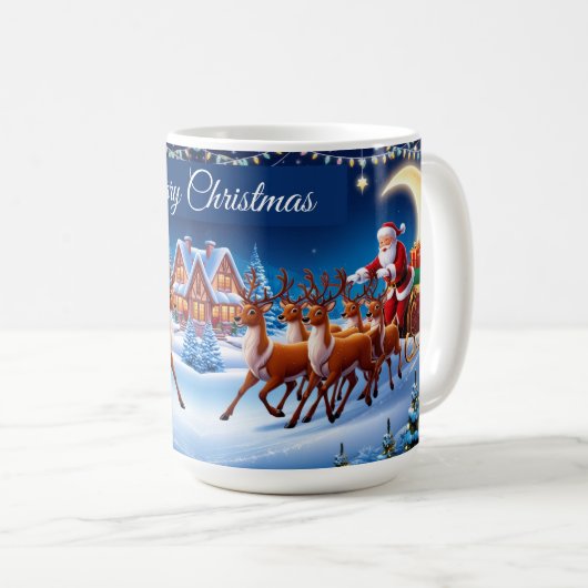 Magical Santa Claus Sleigh Reiten mit Rentier Kaffeetasse (VorderseiteRechts)