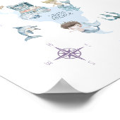 Magical Sea World, Mermaids, Ritter, Weltkarte Poster (Ecke)