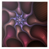 Magical Shiny Abstract Striped Colorful Fractal Fliese (Vorderseite)