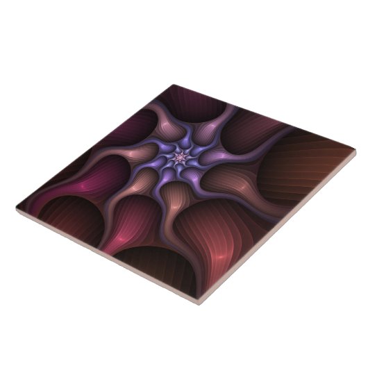 Magical Shiny Abstract Striped Colorful Fractal Fliese (Seite)