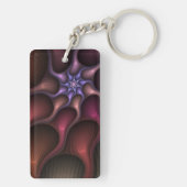 Magical Shiny Abstract Striped Colorful Fractal Schlüsselanhänger (Rückseite)